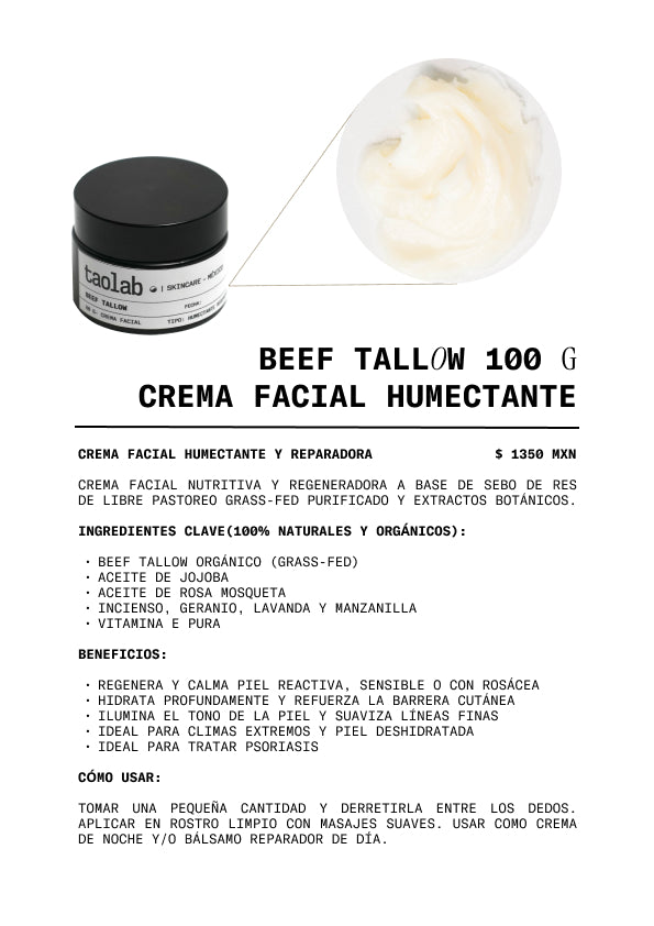 BEEF TALLOW: CREMA FACIAL HUMECTANTE